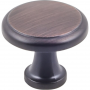 Hardware Resources K997BORB-10 Cabinet Knob, Traditional, 1-3/16 in Dia, Zinc, Brushed Oil-Rubbed Br