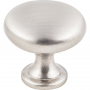 Hardware Resources K778SN-10 Cabinet Knob, Traditional, 1-3/16 in Dia, Zinc, Satin Nickel