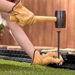 Rubberific RBFE4BK40 Brickface Landscape Edging, 48 in L, L, Rubber, Black