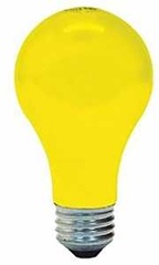 GE 97495 Bug Lightbulb, 60 W, A19 Bulb, E26 Medium Base, 550 Lumens, Yellow Light, 1000 hr Average L