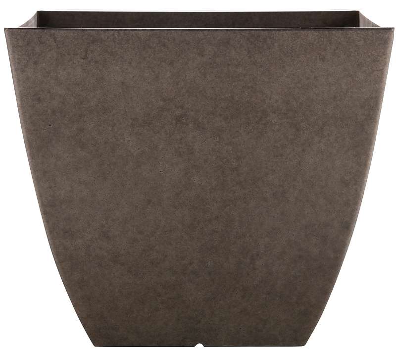 Southern Patio HDR-091677 Newland Planter, 13-1/2 in H, 16 in W, 16 in D, Square, Plastic/Resin, Gra