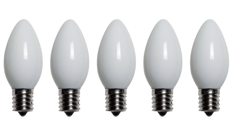 Santas Forest 25981 LED Filament Retro Replacement Bulb, Opaque, C9, White