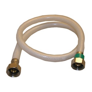 Faucet Connector, Flexible Poly Connector, Brass Insert / Chrome-Plated Nuts, 1/2 Inch IPS x 1/2 Inc