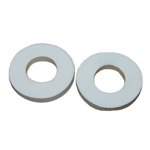 White Rubber Toilet Seat Hinge, Flat Mounting Washers, 2 Per Pack