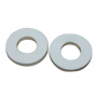 White Rubber Toilet Seat Hinge, Flat Mounting Washers, 2 Per Pack