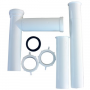 White Plastic Tubular,1-1/2 Inch X 16 Inch Telescopic/Adjustable,End Outlet,Disposal Drain Installat