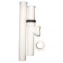 White Plastic Tubular,1-1/2 Inch Disposal Drain Assembly With Slip Joint End Outlet Baffle Tee,12 In