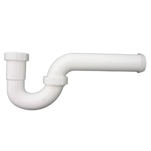 White Plastic Tubular,1-1/2 Inch P-Trap,With Nuts And Washers