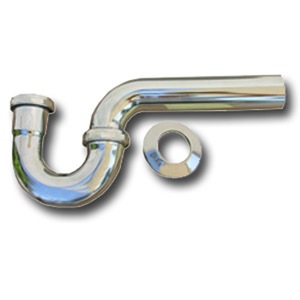 1-1/2-Inch OD Chrome Plated Plastic P Trap With Nuts And Washers For Kitchen,Laundry Or Bathroom Sin