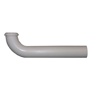White Plastic Tubular,1-1/4 Inch X 7 Inch,P-Trap Wall Tube