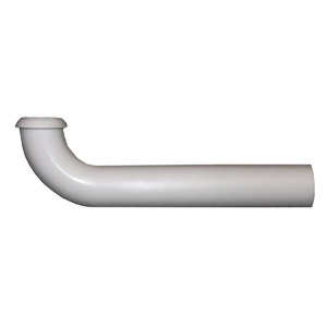 White Plastic Tubular,1-1/2 Inch X 7 Inch,P-Trap Wall Tube
