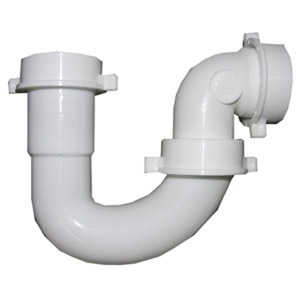 White Plastic Tubular,1-1/2 Inch Repair J-Bend With Slip Joint Elbow,Includes Nuts And Washers