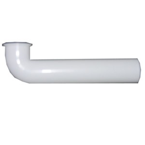 White Plastic Tubular,1-1/2 Inch X 7 Inch Flanged,Waste Arm