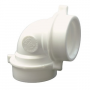 White Plastic Tubular,1-1/2 Inch Slip Joint 90 Degree Elbow,With Nuts And Washers
