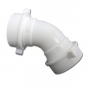 White Plastic Tubular,1-1/2 Inch Slip Joint 45 Degree Elbow,With Nuts And Washers