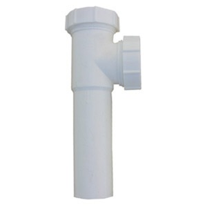 White Plastic Tubular,1-1/2 Inch Slip Joint Tee,With Nuts And Washers