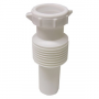 White Plastic Tubular,1-1/2 Inch Flexible,Extendable,Slip Joint Extension,With Nut And Washer
