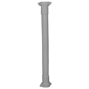 White Plastic Tubular,1-1/4 Inch X 16 Inch, Double Slip Joint Extension,With Nut And Washer
