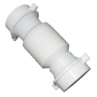 White Plastic Tubular,1-1/2 Inch Slip Joint Coupling,Flexible And Extendable,With Nuts And Washers