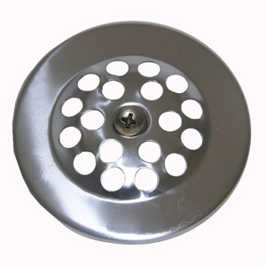 Bath Tub Drain Strainer Cover, Includes Screw, Carded, Chrome Plated