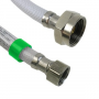 Toilet Connector, Flexible Poly Braided Vinyl Connector, Brass Insert / Chrome-Plated Brass Nuts, 1/