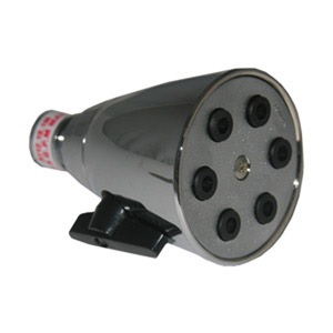 Shower Head, Adjustable Six Jet Spray, Ball Joint Swivel, Chrome Plated