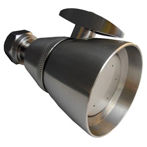 Brass Adjustable Spray Shower Head, 2-1/4 Inch Chatam Style, 1/2 Inch Female Iron Pipe Inlet X Swive