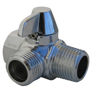 Lever Style, Personal Shower 3 Way Diverter,1/2-Inch Pipe Threads,Chrome Plated Brass