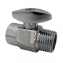 Brass Shower Volume Control, 1/2 Inch Female Iron Pipe Inlet X 1/2 Inch Male Iron Pipe Outlet, Chrom