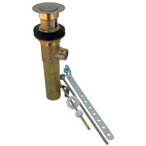 Brass Lavatory Pop-Up Drain Assembly,Satin Nickel Finish, 1-1/4-Inch OD Tailpiece, Connect Sink To P