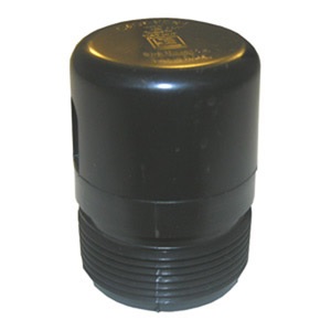 Black Plastic ABS 1-1/2-Inch Male Pipe Thread Vent Installs On Drain Line For Venting Sinks, Tubs, S