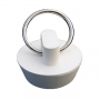 White Rubber, Hollow Stopper For 1 Inch Drain Openings