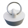 White Rubber, Hollow Stopper For 1-1/8 Inch Drain Openings