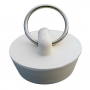White Rubber, Hollow Stopper For 1-1/4 Inch Drain Openings