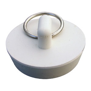 White Rubber, Hollow Stopper For 1-3/8 Inch Drain Openings