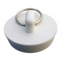 White Rubber, Hollow Stopper For 1-3/8 Inch Drain Openings