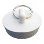 White Rubber, Hollow Stopper For 1-1/2 Inch Drain Openings