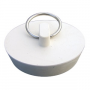 White Rubber, Hollow Stopper For 1-3/4 Inch Drain Openings