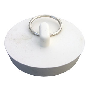 White Rubber, Hollow Stopper For 1-7/8 Inch Drain Openings