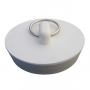 White Rubber, Hollow Stopper For 2 Inch Drain Openings