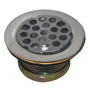Chrome Plated Flat Grid Sink Strainer, For 2 Inch Opening , 1-1/2 Inch Connections