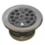 Chrome Plated Flat Grid Sink Strainer, For 2 Inch Opening , 1-1/2 Inch Connections
