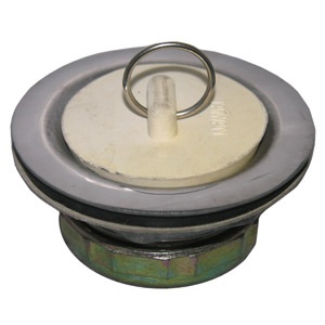 Chrome Laundry Tub Strainer With Stopper, For 2 Inch Opening With 1-1/2 Inch Connections