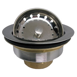 Chrome Plated, Stainless Steel Body, Kitchen Sink Basket Strainer Assembly For 3-1/2 Inch Opening