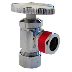 5/8 Inch Copper Compression Inlet X 1/2 Inch Compression Outlet, Angle Stop, Lead Free Compliant, Ch