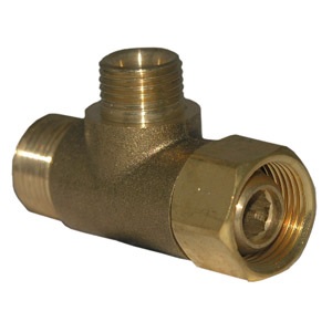 3/8 Inch Female Compression Inlet X 3/8 Inch Compression Outlet, 1/4 Inch Compression Outlet, Angle 