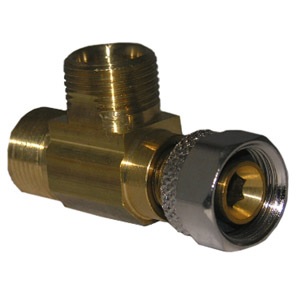 3/8 Inch Female Compression Inlet X 3/8 Inch Compression Outlet, 3/8 Inch Compression Outlet, Angle 
