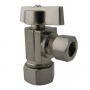 5/8 Inch Copper Compression Inlet X 3/8 Inch Compression Outlet, 1/4 Turn, Angle Stop, Lead Free Com