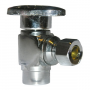 1/2 Inch Copper Sweat Inlet X 3/8 Inch Compression Outlet, 1/4 Turn, Angle Stop, Lead Free Compliant