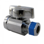 1/2 Inch Iron Pipe Inlet X 3/8 Inch Compression Outlet, 1/4 Turn, Strait Stop, Lead Free Compliant, 